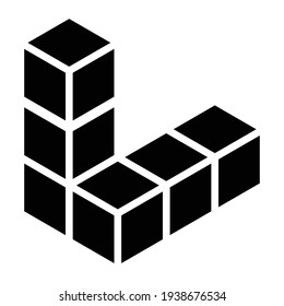 3D cube, square icon, symbol and logo (series)