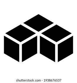 3D cube, square icon, symbol and logo (series)