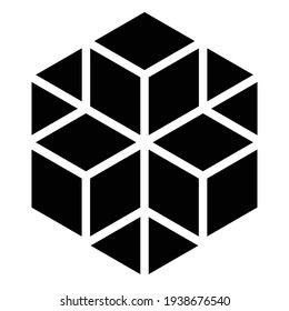 3D cube, square icon, symbol and logo (series)