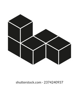 3D cube, square icon. Vector illustration. EPS 10.