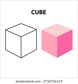 3d cube symbols. for web and app design. Vector illustration. Cube vector icons. Cube icon. Line, solid and filled outline colorful version, outline and filled vector sign. 