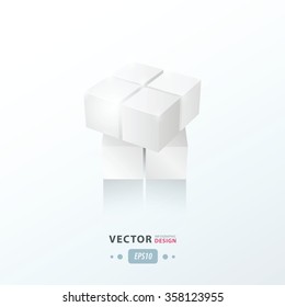 3D Cube Toy Game white color