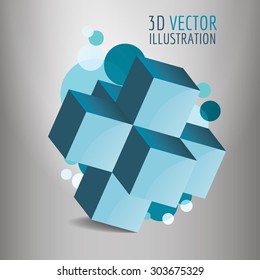3D cube vector illustration