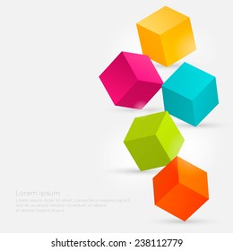3d cube. Vector illustration can be used for workflow layout, diagram, web design.