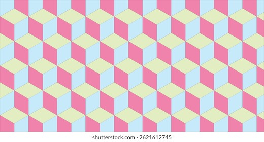cubo 3d, ilustração vetorial de cubos isométricos, padrão sem costura, ilustração, vetor