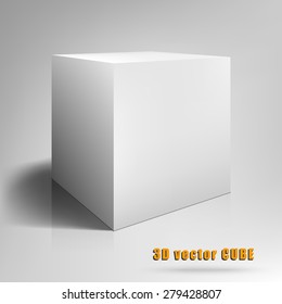 3d cube vector illustration template for your design box icon art form sign block object