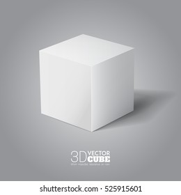 3d cube.  White box. Vector for your graphic design.