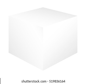 3d cube for your graphic design. Realistic cardboard box on white background. Vector illustration. 
