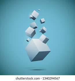 3d cubes. abstract and futuristic composition of cubes. vector illustration. background.