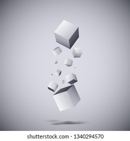 3d cubes. abstract and futuristic composition of cubes. vector illustration. background.