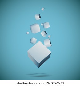 3d cubes. abstract and futuristic composition of cubes. vector illustration. background.