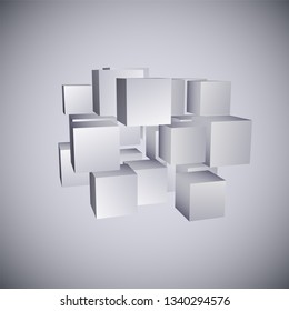 3d cubes. abstract and futuristic composition of cubes. vector illustration. background.