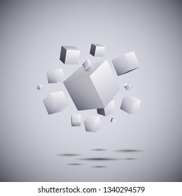 3d cubes. abstract and futuristic composition of cubes. vector illustration. background.