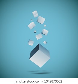 3d cubes. abstract and futuristic composition of cubes. vector illustration. background.