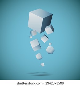 3d cubes. abstract and futuristic composition of cubes. vector illustration. background.