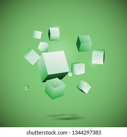 3d cubes. abstract and futuristic composition of cubes. vector illustration. background.