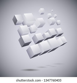 3d cubes. abstract and futuristic composition of cubes. vector illustration. background.