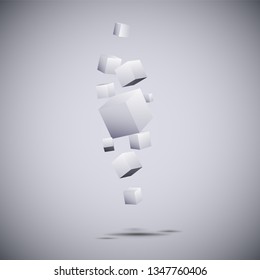 3d cubes. abstract and futuristic composition of cubes. vector illustration. background.