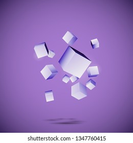 3d cubes. abstract and futuristic composition of cubes. vector illustration. background.