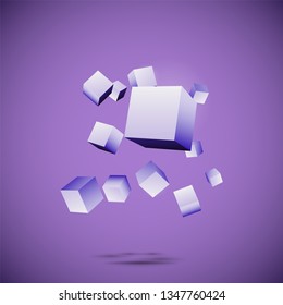 3d cubes. abstract and futuristic composition of cubes. vector illustration. background.
