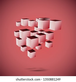 3d cubes. abstract and futuristic composition of cubes. vector illustration. background.
