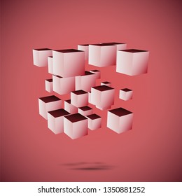 3d cubes. abstract and futuristic composition of cubes. vector illustration. background.