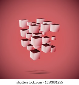 3d cubes. abstract and futuristic composition of cubes. vector illustration. background.