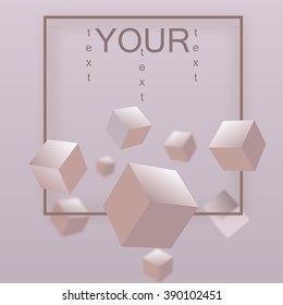 3D CUBES. ABSTRACT GEOMETRIC BACKGROUND.CARD.FLYER.BROSHURA.TEMPLATE.VECTOR.