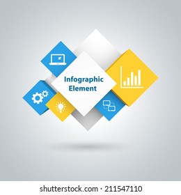 3d cubes abstract infographic with icons