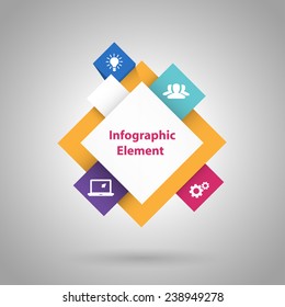 3D cubes abstract infographic with icons. Vector EPS 10 illustration.