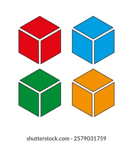 3d cubes for children in different colors. Advertising poster for toy store. Vector illustration