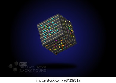 3d cubes floating on white background