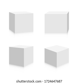 3d Cubes Image Design. Realistic Square Boxes Icon Vector