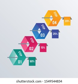 3D cubes infographics template design. Business concept infograph with 4 options, steps or processes. Vector visualization can be used for workflow layout, diagram, annual report, web