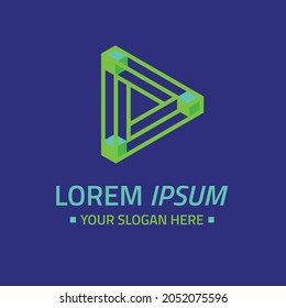 3D cubes logo abstract, isometric design