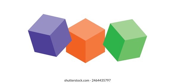 3D cubes on a white background. Vector Graphics