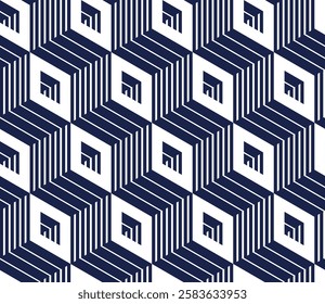 3D cubes seamless background, abstract tiling endless pattern with blocks, cubic optic construction wallpaper, surreal op art surface modular abstraction.