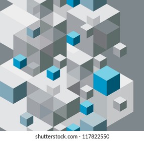 3d cubes seamless background, vector modern style design.