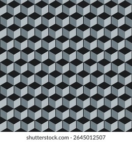 3D kubussen naadloze vector patroon kleur, donkere textuur