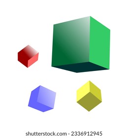 3d Cubes Shape vector illustration