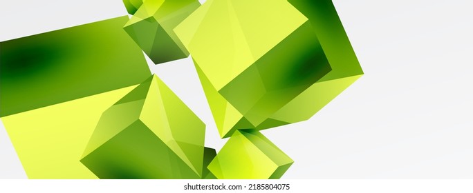 3d cubes vector abstract background. Composition of 3d square shaped basic geometric elements. Trendy techno business template for wallpaper, banner, background or landing