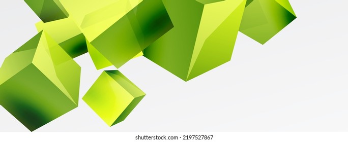 3d cubes vector abstract background. Composition of 3d square shaped basic geometric elements. Trendy techno business template for wallpaper, banner, background or landing