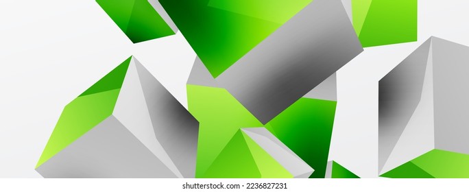 3d cubes vector abstract background. Composition of 3d square shaped basic geometric elements. Trendy techno business template for wallpaper, banner, background or landing
