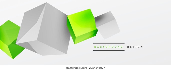 3d cubes vector abstract background  Composition 3d square shaped basic geometric elements  Trendy techno business template for wallpaper  banner  background landing