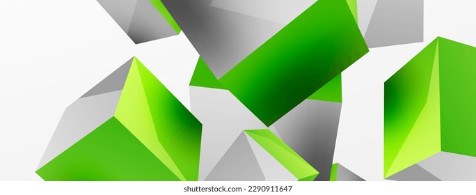 3d cubes vector abstract background. Composition of 3d square shaped basic geometric elements. Trendy techno business template for wallpaper, banner, background or landing