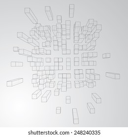 3D cubes vector background.