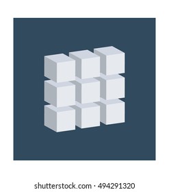 3D Cubes Vector Icon