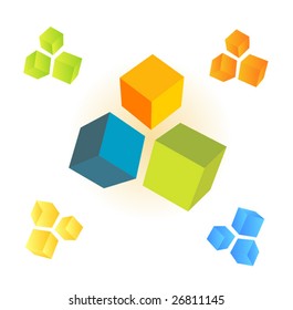 3D cubes. vector illustration