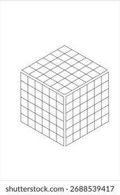 3d cubic box design, white theme