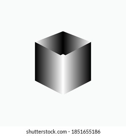 Icono cúbico 3D. Símbolo de forma dimensional: plantilla de logotipo vectorial.